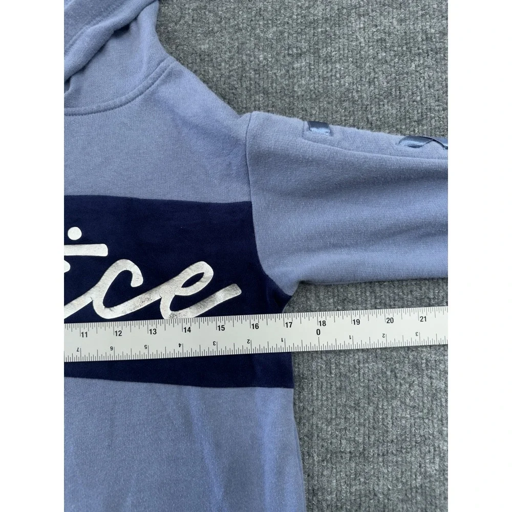 Justice Active Girls Hoodie Long Sleeve Blue Logo Ribbed Cuffs Size 10‎